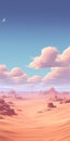 Cartoon Desert Landscape With Subtle Gradients - 8k Resolution