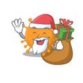 Cartoon design of anaplasma Santa having Christmas gift