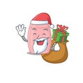 Cartoon design of baby cream Santa having Christmas gift