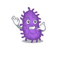 Cartoon design of bacteria bacilli with call me funny gesture