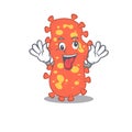 A cartoon design of bacteroides having a crazy face