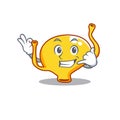 Cartoon design of bladder with call me funny gesture