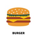 cartoon design burger icon.