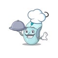 Cartoon design of computer mouse as a Chef having food on tray Royalty Free Stock Photo