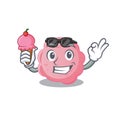 Cartoon design concept of anaplasma phagocytophilum having an ice cream