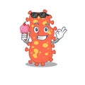 Cartoon design concept of bacteroides having an ice cream