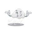 Cartoon design concept of cloudy windy with funny wink eye