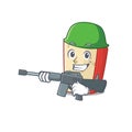 A cartoon design of dutch cheese Army with machine gun