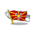 Cartoon design of flag macedonia speaking on a phone