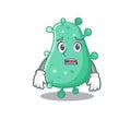 Cartoon design style of agrobacterium tumefaciens showing worried face