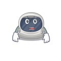 Cartoon design style of astronaut helmet showing worried face Royalty Free Stock Photo