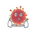 Cartoon design style of coronaviridae showing worried face