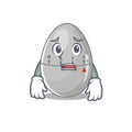 Cartoon design style of egg kitchen timer having worried face Royalty Free Stock Photo