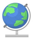 Cartoon desk globe. Table earth model icon