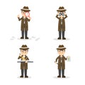 Cartoon detective set. Royalty Free Stock Photo