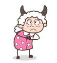 Cartoon Devil Angry Granny Vector Character