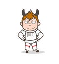 Cartoon Devil Cosmonaut Vector Character