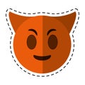 Cartoon devil emoticon funny icon