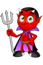 Cartoon Devil - Holding Fork