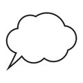 Cartoon dialogs cloud line vector, thinking cloud icon image Royalty Free Stock Photo