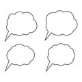 Cartoon dialogs cloud line vector, thinking cloud icon image Royalty Free Stock Photo