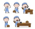 Cartoon Different Professions Serviceman Vector Set