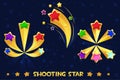 Cartoon different shooting colored stars Royalty Free Stock Photo