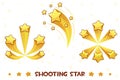 Cartoon different shooting golden stars Royalty Free Stock Photo