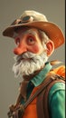 Cartoon digital avatar of Ranger Harper A wise and compassionate ranger with a classic hat and a deep connection to