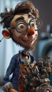 Cartoon digital avatars of Jack the Gearhead A geeky mechanic with thick glasses and a pocket protector full of tools