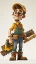 Cartoon digital avatars of Sam the Sawman Sam is a talented carpenter specializing in woodworking, using various saws