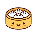 Cartoon Dim Sum Emoji Icon Isolated Royalty Free Stock Photo
