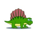 Cartoon Dimetrodon Cute Little Baby Dinosaur. Vector