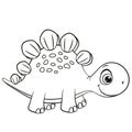 Cartoon Dino outlined for coloring book Royalty Free Stock Photo