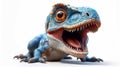 Cartoon Dinosaur with Open Mouth and Wide Teeth AI Generated