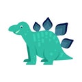 Cartoon dinosaur Stegosaurus vector illustration. Dino funny character. Royalty Free Stock Photo