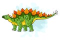 Cartoon Dinosaur stegosaurus on white background Royalty Free Stock Photo