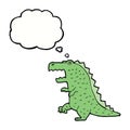 cartoon dinosaur with thought bubble Royalty Free Stock Photo