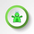 cartoon dinosaur toy colored button icon. Signs and symbols can be used for web, logo, mobile app, UI, UX Royalty Free Stock Photo