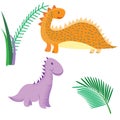 Cartoon dinosaurs vector illustration monster animal dino prehistoric character reptile predator jurassic fantasy dragon