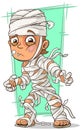 Cartoon disabled boy with bandage