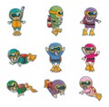 Cartoon diver icons