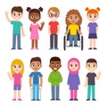 Cartoon diverse children set Royalty Free Stock Photo