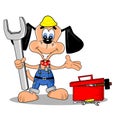 Cartoon DIY repair man Royalty Free Stock Photo