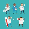 Cartoon doctor characters set vector illustration Royalty Free Stock Photo