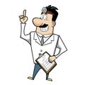 Cartoon doctor with clipboard Royalty Free Stock Photo