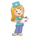 Cartoon doctor. Profession. Colorful vector illustration for kids