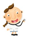 Cartoon doctor or professor on white background illustration