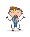 Cartoon Doctor Showing His Empty Hands