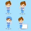 Cartoon doctor surgeon woman